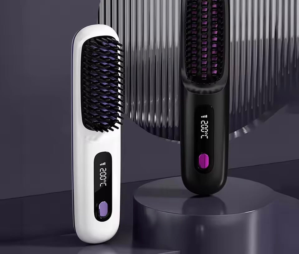 Electric hair straightener brush