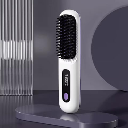 Electric hair straightener brush