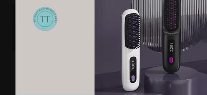 Electric hair straightener brush